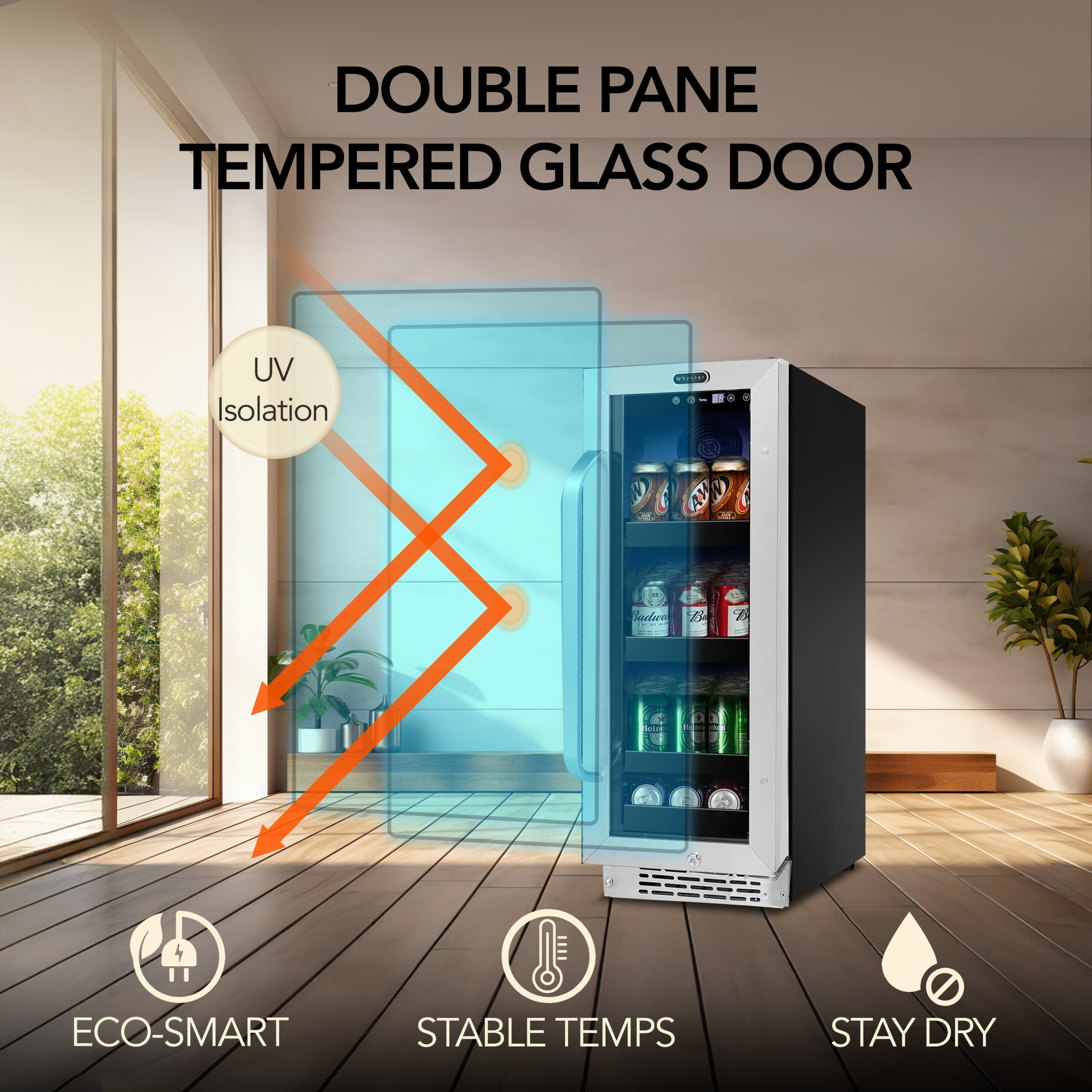 Whynter BBR-638SB 12 inch 76 Can Beverage Refrigerator