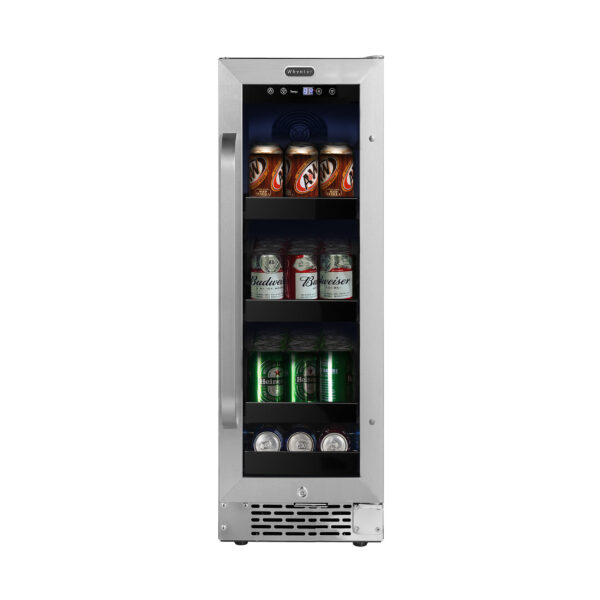 Whynter BBR-638SB 12" Built-In 76 Can Undercounter Stainless Steel Beverage Refrigerator cooler with Reversible Door, Digital Control, Lock and Carbon Filter
