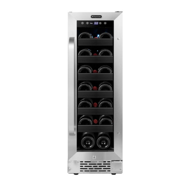 Whynter BWR-208SB 12" Built-In 20 Bottle Undercounter Stainless Steel Wine Refrigerator with Reversible Door, Digital Control, Lock and Carbon Filter