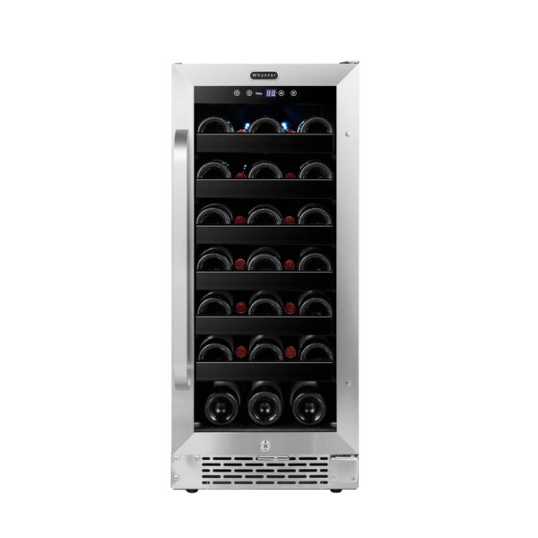Whynter BWR-308SB 15" Built-In 33 Bottle Undercounter Stainless Steel Wine Refrigerator with Reversible Door, Digital Control, Lock, and Carbon Filter