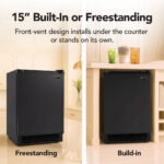 Whynter UIM-158-BK black ice maker installed under a counter or used freestanding