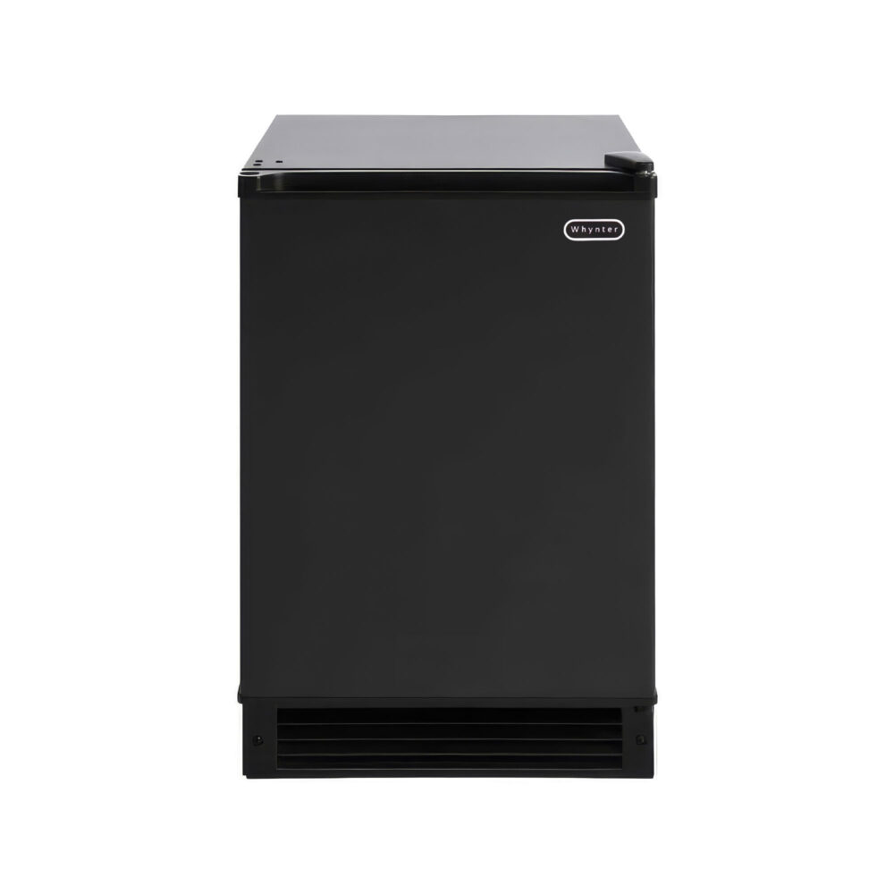Whynter UIM-158-BK black automatic ice maker, front view with reversible door