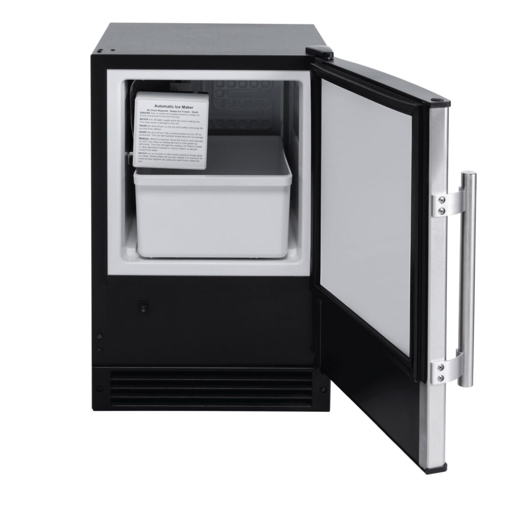 Whynter UIM-158BK automatic ice maker with crescent ice door open