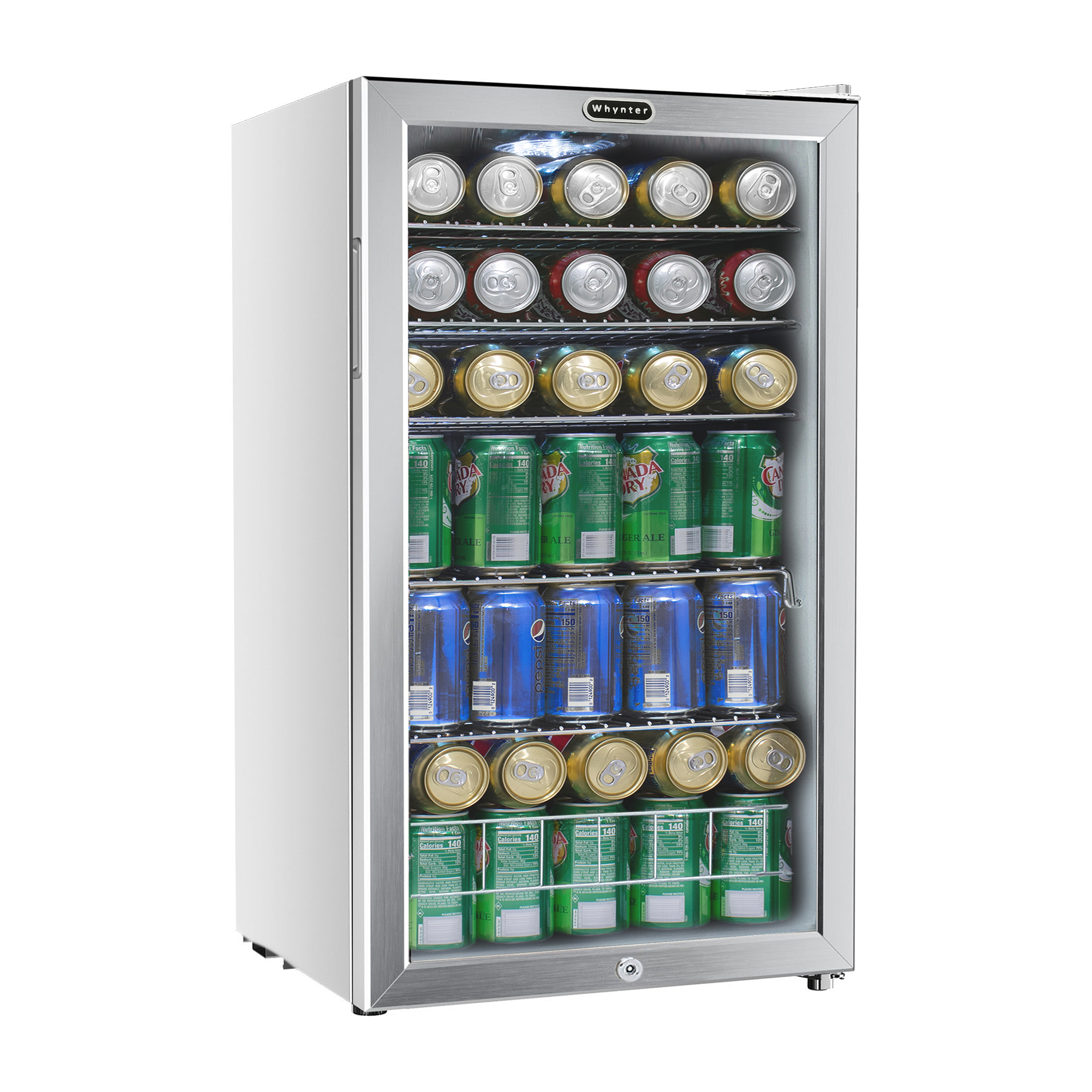 12V Mini Fridge Quiet Compact Refrigerator with Lock Small Cooler