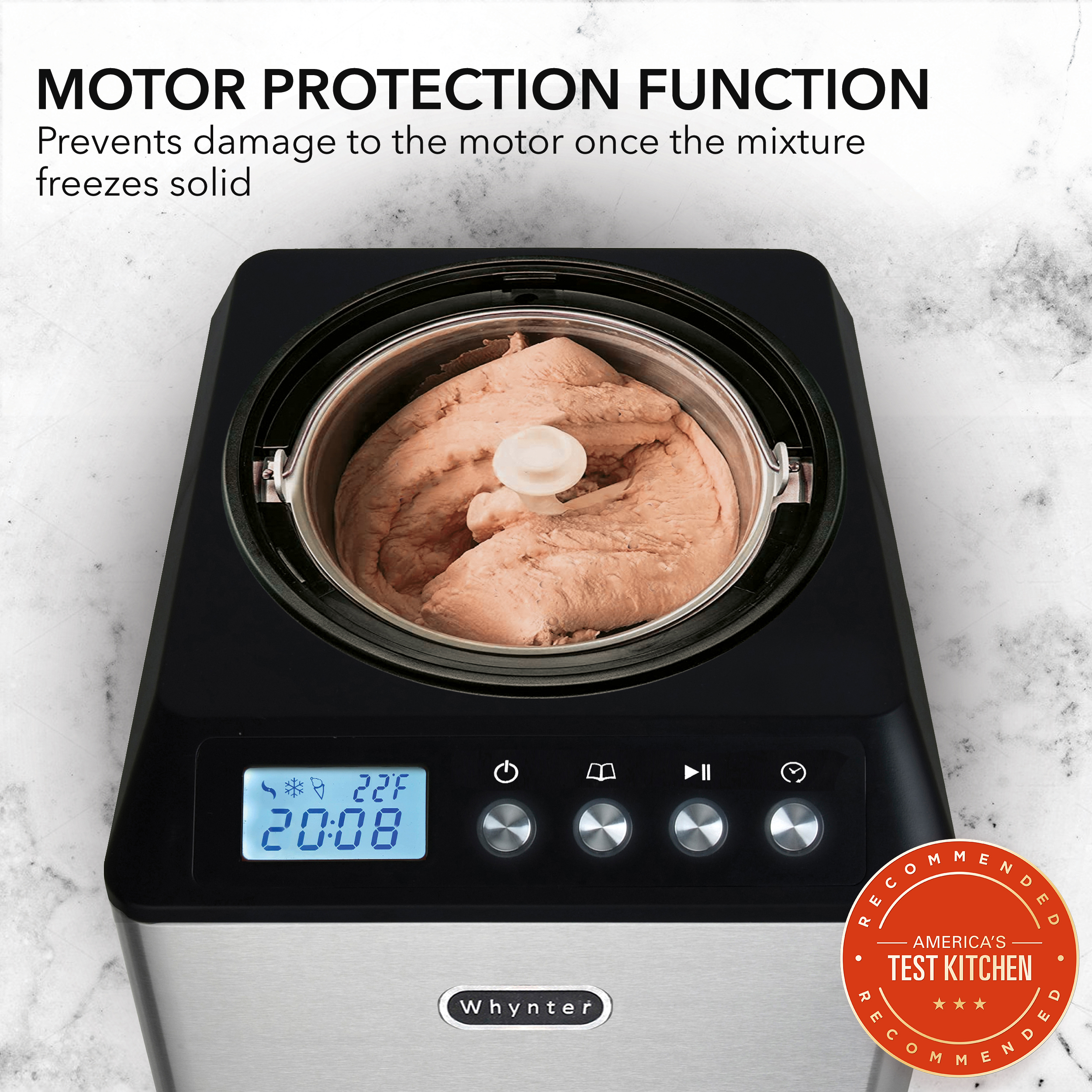 Whynter 2.1 Qt. Stainless Steel Electric Ice Cream Maker with