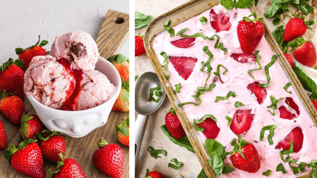 Healthy Vegan Strawberry Basil Ice Cream Recipe 4
 