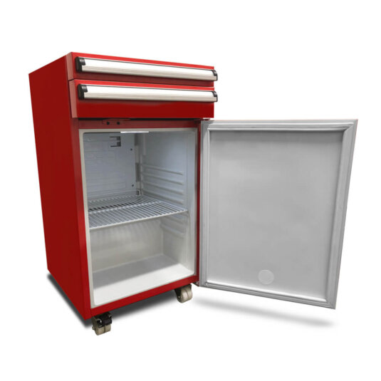 Mini fridge cart, storage, color, vertical space, wheels, drawers