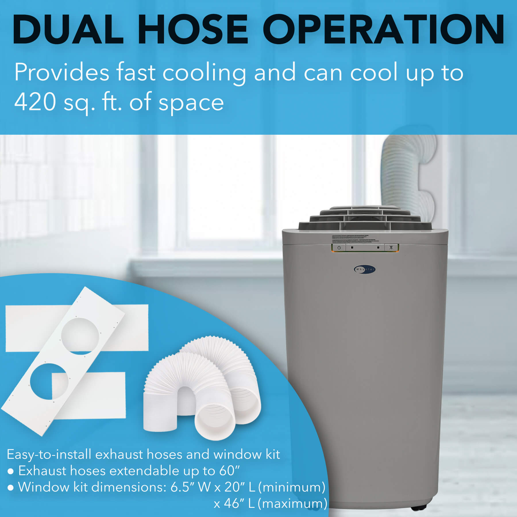 How to increase the efficiency of a single-hose home portable air